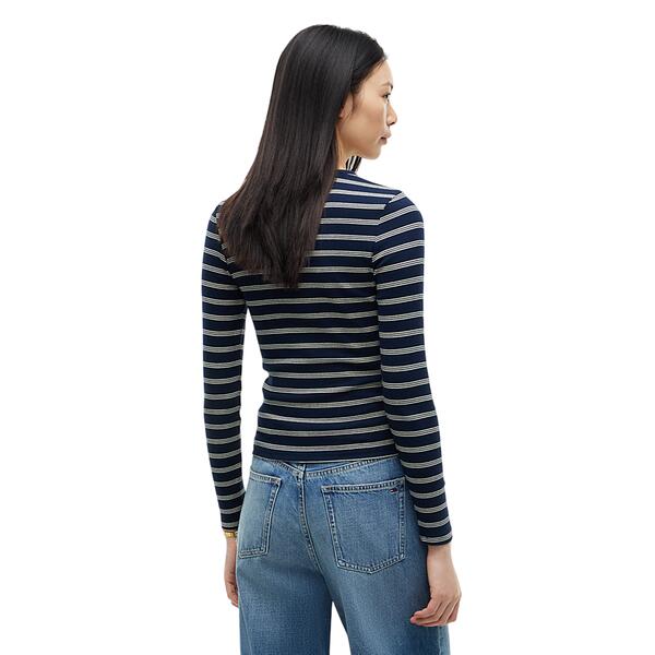 Γυναικεία Μπλούζα Τommy Jeans Tjw Slim Essential Rib Ls Dark Blue Day Lily Stripe DW0DW17387-0X5