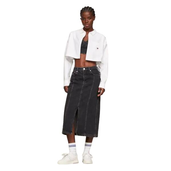 Γυναικεία Φούστα Tommy Jeans Claire Hgh Midi Skirt Ah7185 Denim Black DW0DW17700-1BZNI