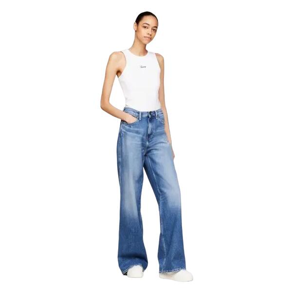 Γυναικείο Top Tommy Jeans Tjw Slim Script Tank Ext White DW0DW17838-YBR