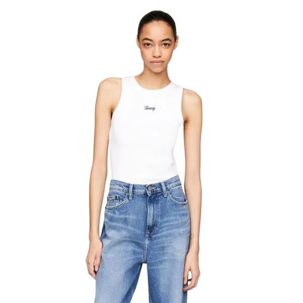 Γυναικείο Top Tommy Jeans Tjw Slim Script Tank Ext White DW0DW17838-YBR