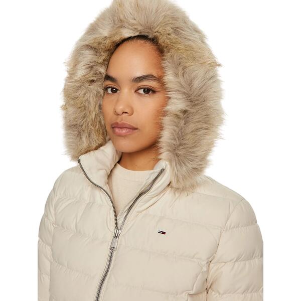 Γυναικείο Μπουφάν Tommy Jeans Basic Hooded Down Ext Newsprint DW0DW18312-ACG
