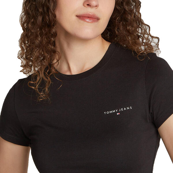 Γυναικείο T-shirt Tommy Jeans Slim Linear Black DW0DW18785-BDS