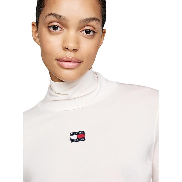 Γυναικεία Μπλούζα Tommy Hilfiger Slim Badge Mockneck Ancient White DW0DW18806-YBH
