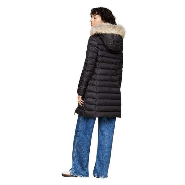 Γυναικείο Μπουφάν Tommy Jeans Essential Hooded Down Coat Black DW0DW18864-BDS