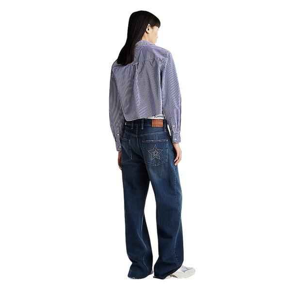 Γυναικείο Πουκάμισο Tommy Jeans Crp Rlx Poplin Navy White Stripe DW0DW19354-0A7