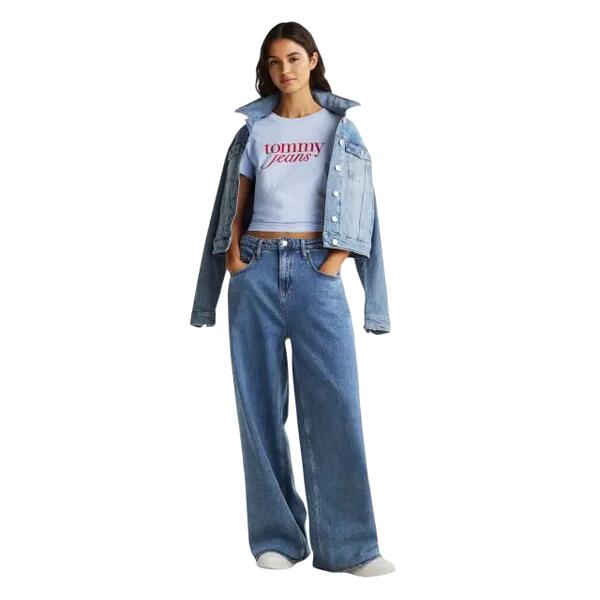 Γυναικείο T-shirt Tommy Jeans Slim Essential Logo Ext Sweet Blue DW0DW19447-C3Q