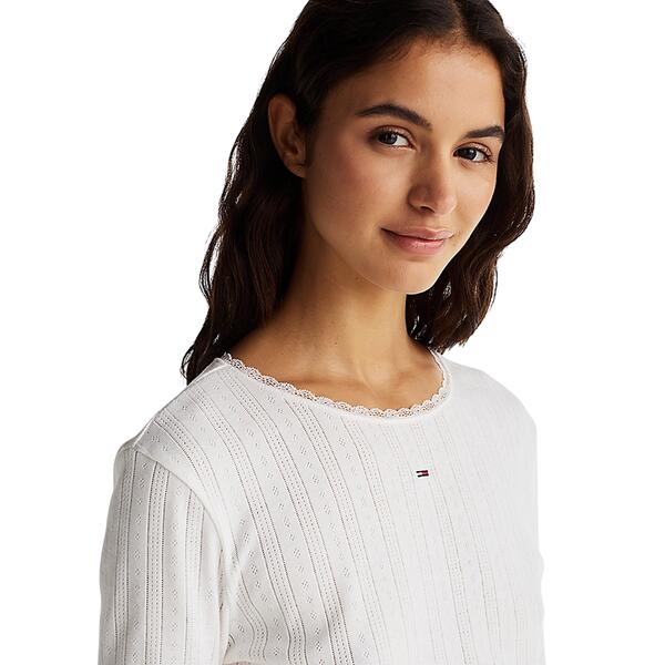 Γυναικεία Μπλούζα Tommy Jeans Slim Pointelle Rib Ls Ecru DW0DW19503-YBL