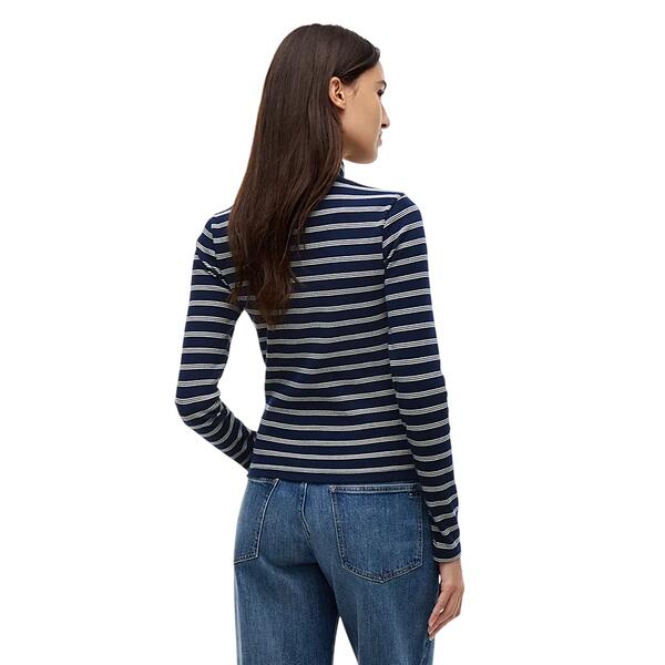 Γυναικεία Μπλούζα Tommy Jeans Tjw Essential Mock Neck Dark Blue Day Lily Stripe DW0DW19830-0X5