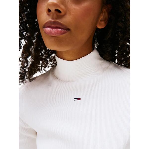 Γυναικεία Μπλούζα Tommy Hilfiger Tjw Essential Mock Neck Ecru DW0DW19830-YBL