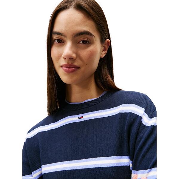 Γυναικείο Πουλόβερ Tommy Jeans Tjw Essential Crew Sweater Ext Dark Night Navy / Stripe DW0DW20159-C1G