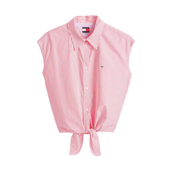 Γυναικείο Πουκάμισο Tommy Jeans Poplin Front Knot Shirt Amour / Stripe DW0DW20291-0D4