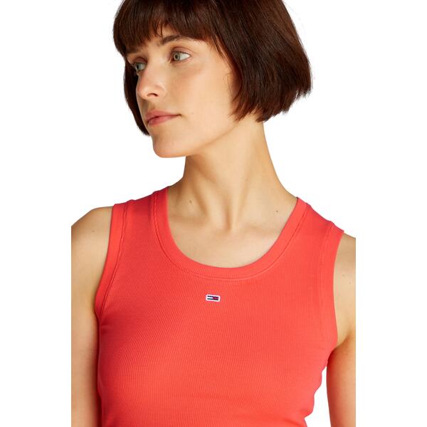 Γυναικείο Top Tommy Jeans Essential Rib Tank Ext Bright Vermillion DW0DW20673-SN6