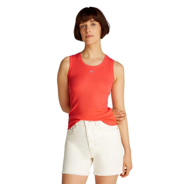 Γυναικείο Top Tommy Jeans Essential Rib Tank Ext Bright Vermillion DW0DW20673-SN6