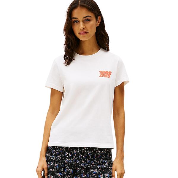 Γυναικείο T-Shirt Tommy Jeans Reg Bubble Ecru DW0DW21338-YBL