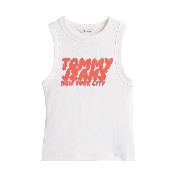 Γυναικείο Top Tommy Jeans Slim SH Bubble Tank Ecru DW0DW21339-YBL