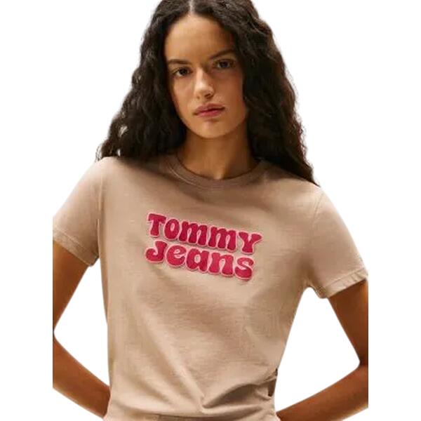 Γυναικείο T-Shirt Tommy Jeans Tjw Reg Essential Logo 2 Tee Ext Malted Milk DW0DW21956-GUQ
