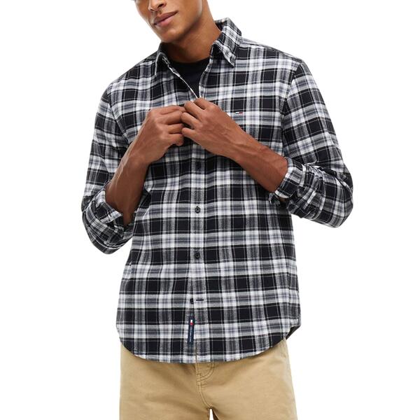 Ανδρικό Πουκάμισο Tommy Jeans Tjm Reg Flannel Check Shirt Ext Black Check DM0DM23528-0MD