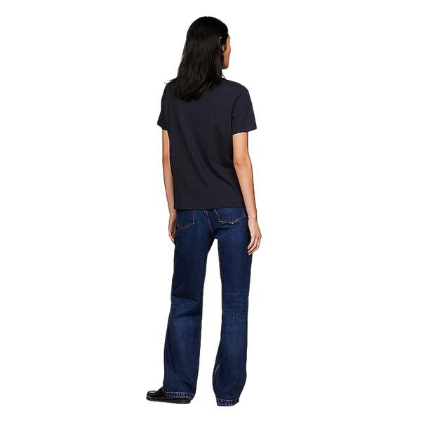 Γυναικείο T-shirt Tommy Hilfiger Reg Corp Logo C-Nk Ss Black WW0WW40276-BDS