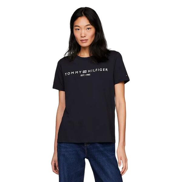 Γυναικείο T-shirt Tommy Hilfiger Reg Corp Logo C-Nk Ss Black WW0WW40276-BDS