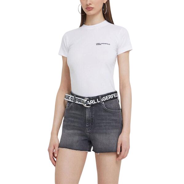 Γυναικείο Σορτς Karl Lagerfeld Klj Mr Belted Denim Short Washed Grey 241J1121-J123