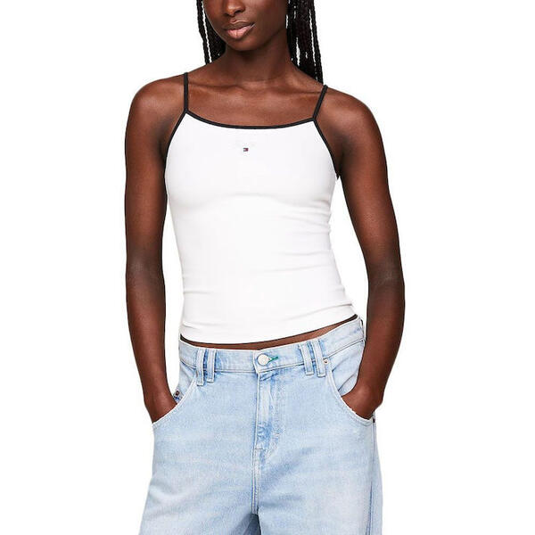 Γυναικείο Top Tommy Jeans Tjw Slim Script Binding White DW0DW17819-YBR