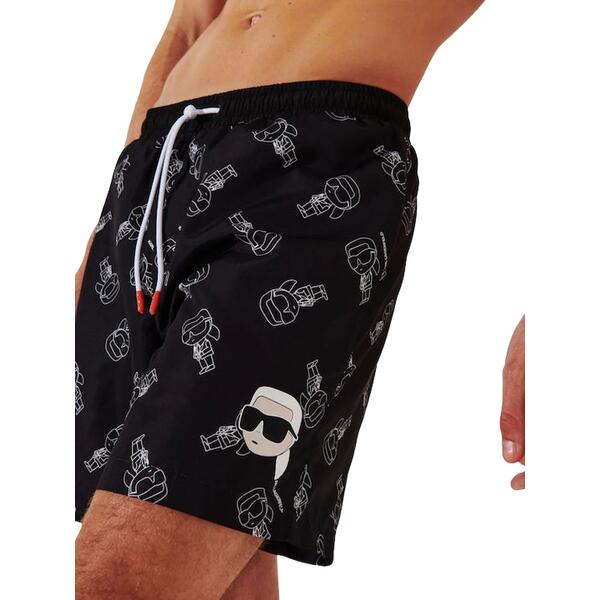 Ανδρικό Μαγιό Karl Lagerfeld Ikonik 2.0 Aop Med Boardshorts Ikonic Outline 241M2217-R38