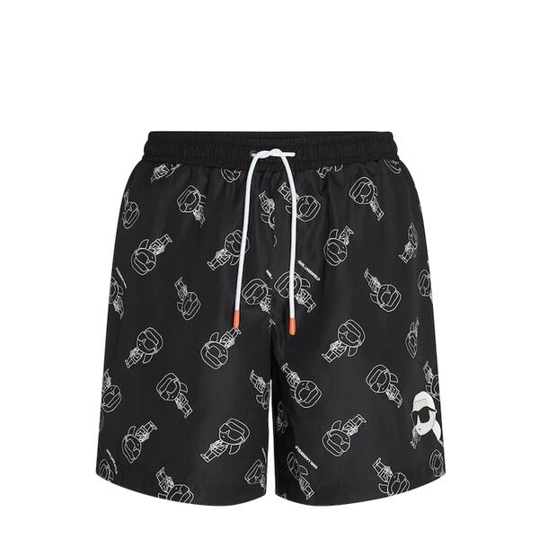Ανδρικό Μαγιό Karl Lagerfeld Ikonik 2.0 Aop Med Boardshorts Ikonic Outline 241M2217-R38