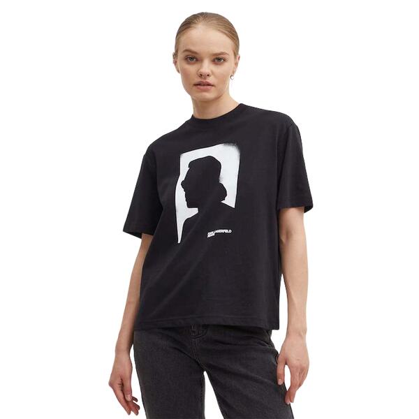 Γυναικείο T-shirt Karl Lagerfeld Regural Sslv Tee Black 245J1711-J101