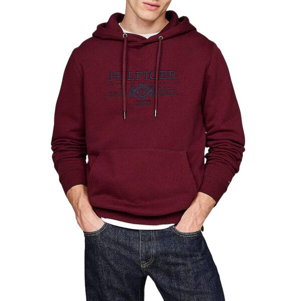 Αντρικό Φούτερ Tommy Hilfiger Crest Emrbo Hoody Deep Rouge MW0MW35527-VLP