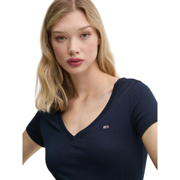 Γυναικείο T-shirt Tommy Jeans V Neck Dark Night Navy DW0DW20458-C1G