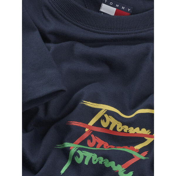 Ανδρικό T-shirt Tommy Jeans Tjm Reg Twisted Signtr Ext Dark Night Navy DM0DM20771-C1G