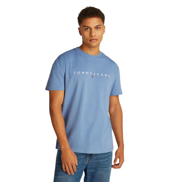 Ανδρικό T-shirt Tommy Jeans Reg Linear Logo Tee Ext Colorado Blue DM0DM20744-DY6