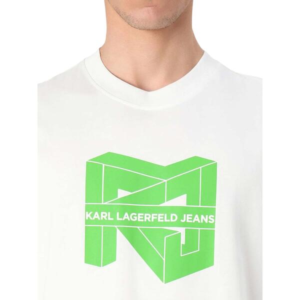 Ανδρικό T-Shirt Karl Lagerfeld Reg Ss Cube Logo Tee White A2M17037-100