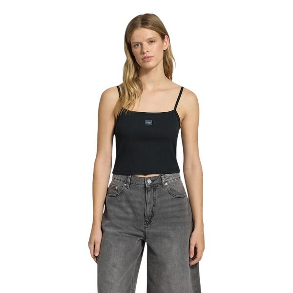 Γυναικείο Top Calvin Klein Jeans A- Woven Label Rib Cami Brilliant Black LV047C908G-UB1