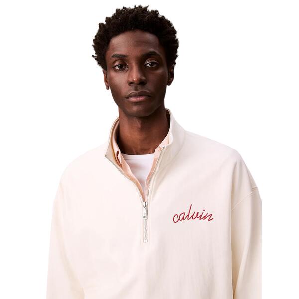 Ανδρικό Φούτερ Calvin Klein Prmm Trry Chn Sttch Tofu LV04RC227G-YAS