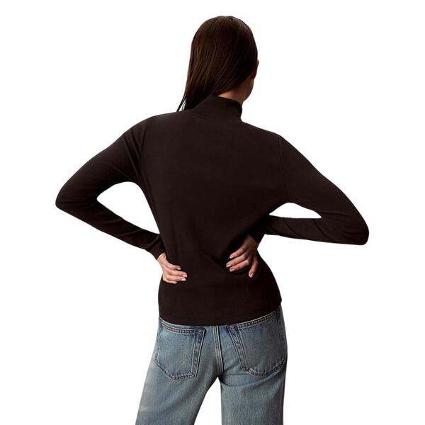 Γυναικείο Πουλόβερ Calvin Klein Ls Woven Label Turtleneck Black LV047D203G-UB1