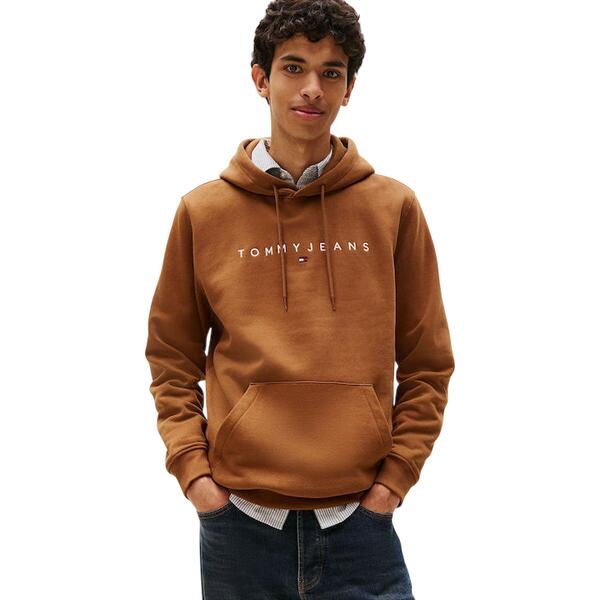 Ανδρικό Φούτερ Tommy Jeans Reg Linear Logo Hoodie Ext Pecan Nut Multi DM0DM20746-GVP