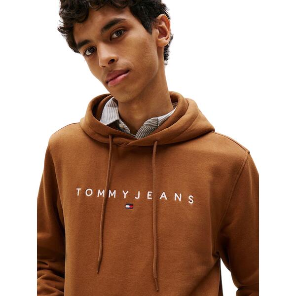 Ανδρικό Φούτερ Tommy Jeans Reg Linear Logo Hoodie Ext Pecan Nut Multi DM0DM20746-GVP