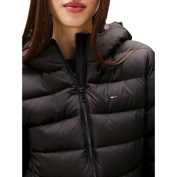 Γυναικείο Μπουφάν Tommy Jeans Slim Hood PrntDown Jckt Ext Black DW0DW21617-BDS