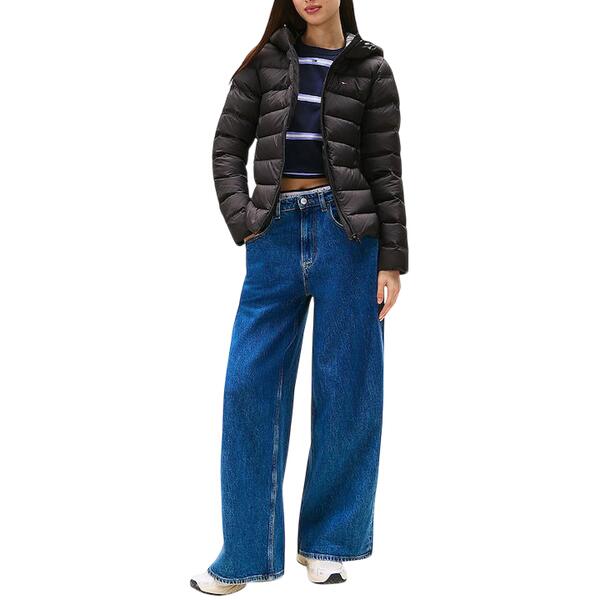 Γυναικείο Μπουφάν Tommy Jeans Slim Hood PrntDown Jckt Ext Black DW0DW21617-BDS