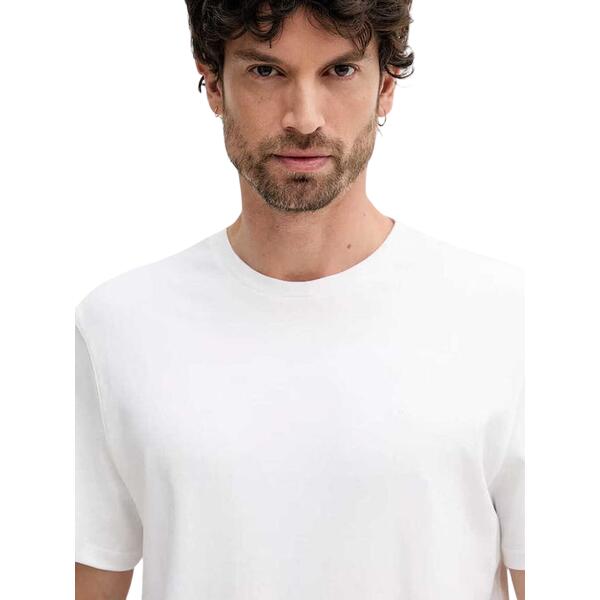 Ανδρικό Τ-Shirt Calvin Klein Ss Supima Chest Emb Crewneck Tee Bright White LV04LB275G-YAF