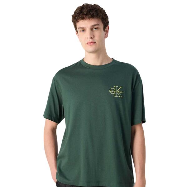 Ανδρικό T-Shirt Calvin Klein A- Ss Rel Seasonal Monologo Tee Sycamore LV04RC856G-LLG