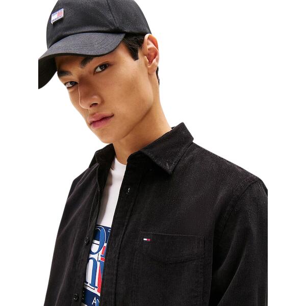 Ανδρικό Πουκάμισο Tommy Jeans Tjm Reg Baby Cord Shirt Ext Black DM0DM22021-BDS