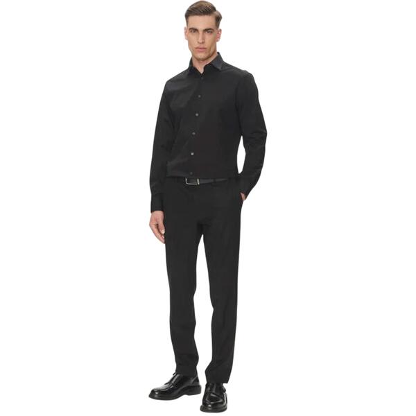 Ανδρικό Πουκάμισο Calvin Klein Reg Esntl Poplin Nos Str Sld Black LV019EU001-XNT