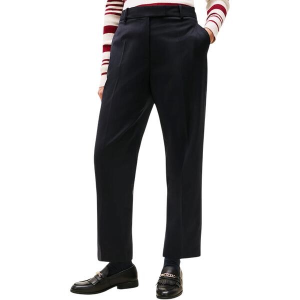 Γυναικείο Παντελόνι Tommy Hilfiger Timeless Wool Slim Strt Pant Dark Night Navy WW0WW48353-C1G