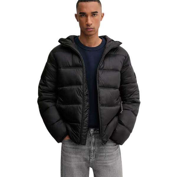 Ανδρικό Μπουφάν Tommy Jeans TJM Hooded Logo Puffer Ext Black DM0DM22044-BDS