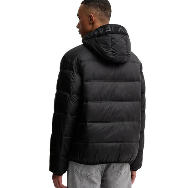 Ανδρικό Μπουφάν Tommy Jeans TJM Hooded Logo Puffer Ext Black DM0DM22044-BDS