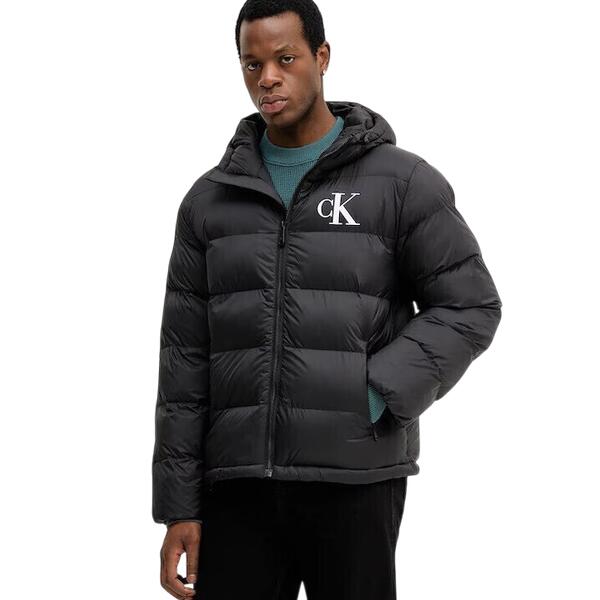 Ανδρικό Μπουφάν Calvin Klein Ls Nylon Monogram Puffer Jkt Black LV04RD528G-UB1