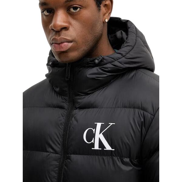Ανδρικό Μπουφάν Calvin Klein Ls Nylon Monogram Puffer Jkt Black LV04RD528G-UB1