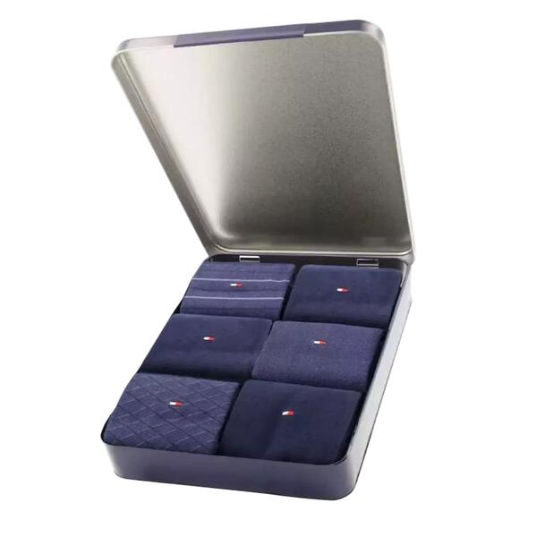 Ανδρικές Κάλτσες Tommy Hilfiger Sock 6p Tin Giftbox Birdeye NAVY 701235373-001